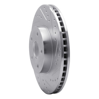 R1 92-97 Subaru SVX Front Right Drilled & Slotted Silver Brake Rotor