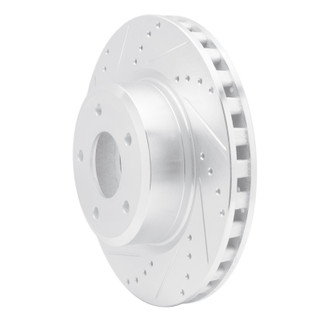 R1 05-06 Pontiac GTO Front Left Drilled & Slotted Silver Brake Rotor
