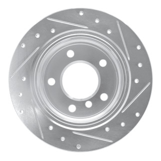 R1 96-02 BMW Z3 Rear Left Drilled & Slotted Silver Brake Rotor