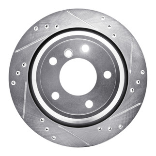 R1 96-03 BMW 528I Rear Right Drilled & Slotted Silver Brake Rotor