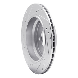 R1 96-03 BMW 528I Rear Right Drilled & Slotted Silver Brake Rotor