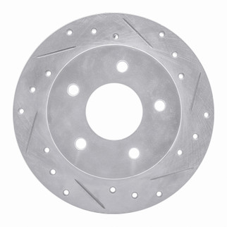 R1 84-88 Pontiac 6000 Rear Right Drilled & Slotted Silver Brake Rotor