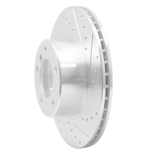 R1 96-03 BMW 528I Front Right Drilled & Slotted Silver Brake Rotor