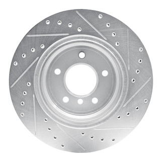 R1 95-03 BMW Z8 Rear Left Drilled & Slotted Silver Brake Rotor