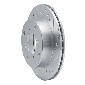 R1 89-01 Chevrolet Metro Front Right Drilled & Slotted Silver Brake Rotor