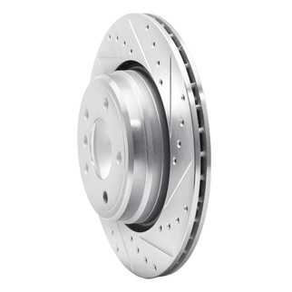 R1 95-03 BMW 750IL Rear Right Drilled & Slotted Silver Brake Rotor