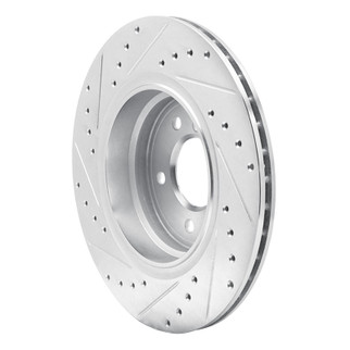R1 95-03 BMW 750IL Rear Right Drilled & Slotted Silver Brake Rotor