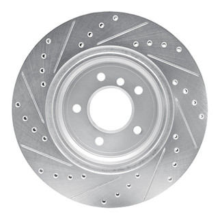 R1 95-03 BMW 750IL Rear Right Drilled & Slotted Silver Brake Rotor