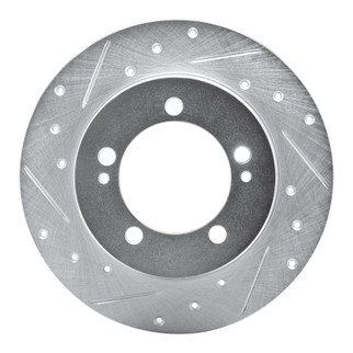 R1 90-94 Eagle TALON Rear Left Drilled & Slotted Silver Brake Rotor