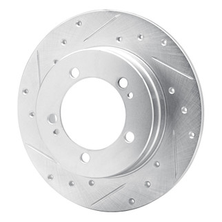 R1 90-94 Eagle TALON Rear Left Drilled & Slotted Silver Brake Rotor