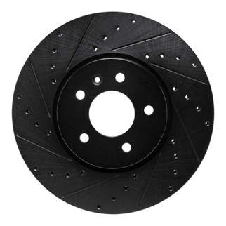 R1 14-19 Buick CASCADA Front Left Drilled & Slotted Black Brake Rotor