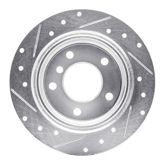 R1 95-99 BMW 318TI Rear Right Drilled & Slotted Silver Brake Rotor