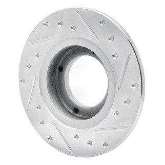 R1 85-91 Subaru XT Rear Left Drilled & Slotted Silver Brake Rotor