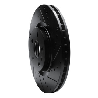 R1 08-17 Cadillac CTS Front Right Drilled & Slotted Black Brake Rotor