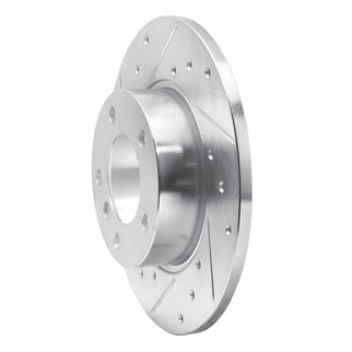 R1 95-98 BMW 318TI Front Left Drilled & Slotted Silver Brake Rotor