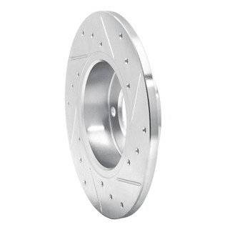R1 95-98 BMW 318TI Front Left Drilled & Slotted Silver Brake Rotor