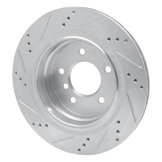 R1 95-02 BMW M3 Left Rear Drilled & Slotted Silver Brake Rotor