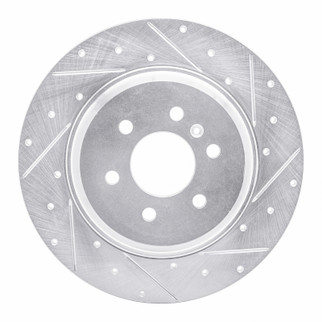 R1 11-15 VPG MV-1 Rear Right Drilled & Slotted Silver Brake Rotor