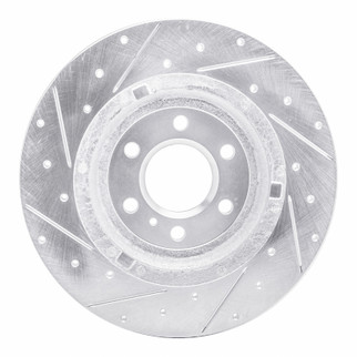 R1 11-15 VPG MV-1 Rear Right Drilled & Slotted Silver Brake Rotor