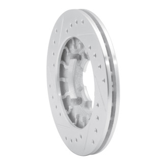 R1 87-94 Subaru Justy Front Right Drilled & Slotted Silver Brake Rotor