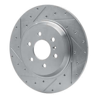 R1 11-15 VPG MV-1 Rear Left Drilled & Slotted Silver Brake Rotor