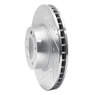R1 93-97 BMW 850CI Front Left Drilled & Slotted Silver Brake Rotor