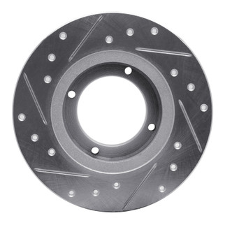 R1 85-91 Subaru GL Rear Right Drilled & Slotted Silver Brake Rotor