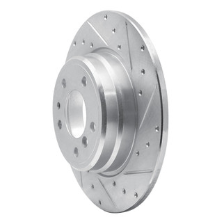 R1 91-01 BMW 850I Rear Right Drilled & Slotted Silver Brake Rotor