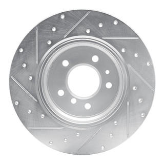 R1 91-01 BMW 850I Rear Right Drilled & Slotted Silver Brake Rotor