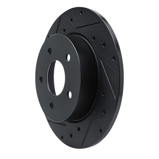 R1 19-25 Nissan ALTIMA Rear Left Drilled & Slotted Black Brake Rotor
