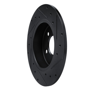 R1 19-25 Nissan ALTIMA Rear Left Drilled & Slotted Black Brake Rotor