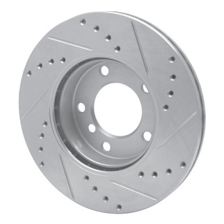 R1 91-06 BMW 323I Front Left Drilled & Slotted Silver Brake Rotor