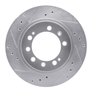 R1 83-89 Chrysler Conquest Rear Left Drilled & Slotted Silver Brake Rotor