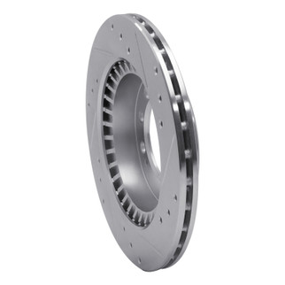 R1 83-89 Chrysler Conquest Rear Left Drilled & Slotted Silver Brake Rotor