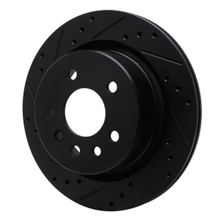 R1 01-01 Cadillac CATERA Rear Left Drilled & Slotted Black Brake Rotor