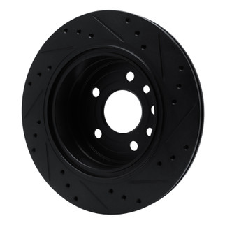 R1 01-01 Cadillac CATERA Rear Left Drilled & Slotted Black Brake Rotor