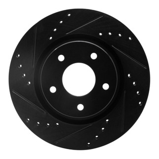 R1 14-23 Nissan X-Trail (Mexico) Front Left Drilled & Slotted Black Brake Rotor
