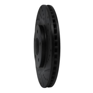 R1 14-19 Nissan Rogue Front Right Drilled & Slotted Black Brake Rotor