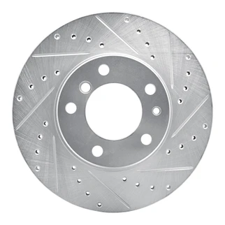 R1 89-95 BMW 530I Front Right Drilled & Slotted Silver Brake Rotor