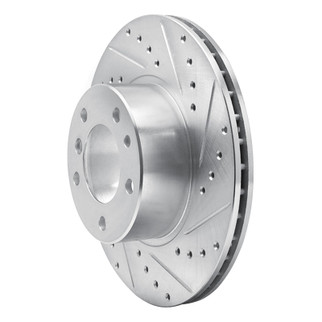 R1 89-95 BMW 530I Front Right Drilled & Slotted Silver Brake Rotor
