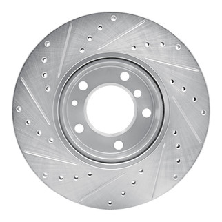 R1 89-95 BMW 530I Front Right Drilled & Slotted Silver Brake Rotor