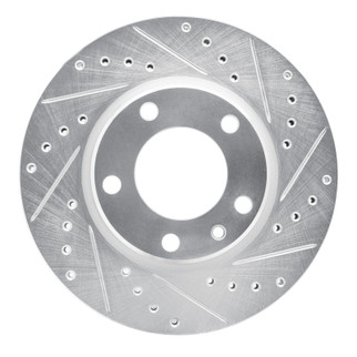 R1 88-91 BMW M3 Front Right Drilled & Slotted Silver Brake Rotor