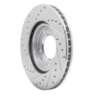 R1 88-91 BMW M3 Front Right Drilled & Slotted Silver Brake Rotor