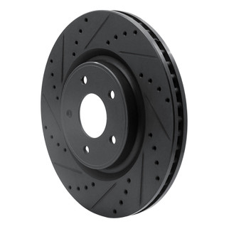 R1 14-19 Nissan X-Trail (Mexico) Front Left Drilled & Slotted Black Brake Rotor