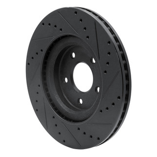 R1 14-19 Nissan X-Trail (Mexico) Front Left Drilled & Slotted Black Brake Rotor