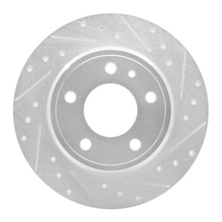 R1 87-92 BMW 735IL Rear Right Drilled & Slotted Silver Brake Rotor