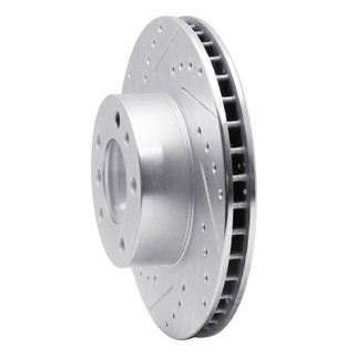 R1 87-95 BMW 735IL Front Left Drilled & Slotted Silver Brake Rotor