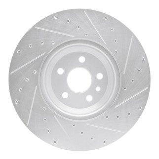 R1 20-25 Jaguar E-Pace Front Left Drilled & Slotted Silver Brake Rotor