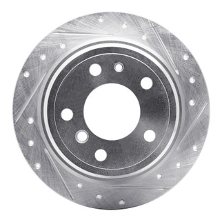 R1 81-86 BMW 733I Rear Right Drilled & Slotted Silver Brake Rotor