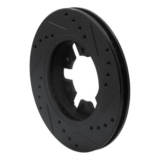 R1 85-97 Nissan 720 DATSUN Front Left Drilled & Slotted Black Brake Rotor